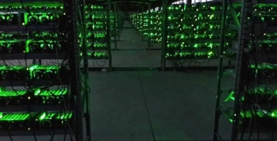 A picture of a large-scale mining farm with many mining machines