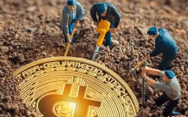 Cryptocurrency mining farm with rows of active miners